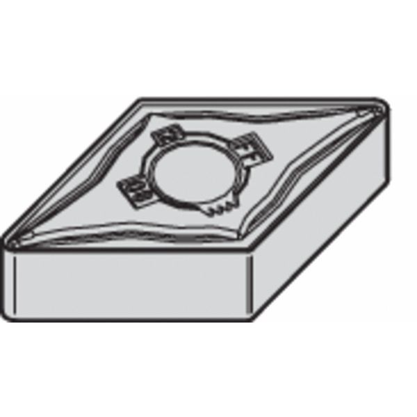 Diamond Turning Insert, Diamond, 1/2 in, DNMG, 55  Degrees, 1/64 in, Carbide