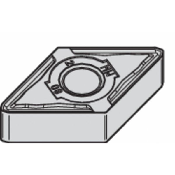Diamond Turning Insert, Diamond, 1/2 in, DNMG, 55  Degrees, 1/64 in, Carbide