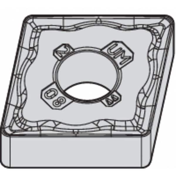 Diamond Turning Insert, Diamond, 1/2 in, CNMG, 80  Degrees, 1/32 in, Carbide