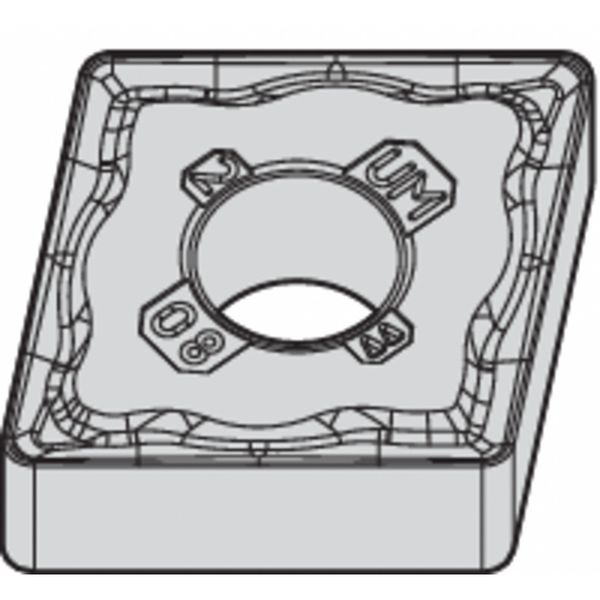 Diamond Turning Insert, Diamond, 1/2 in, CNMG, 80  Degrees, 1/64 in, Carbide