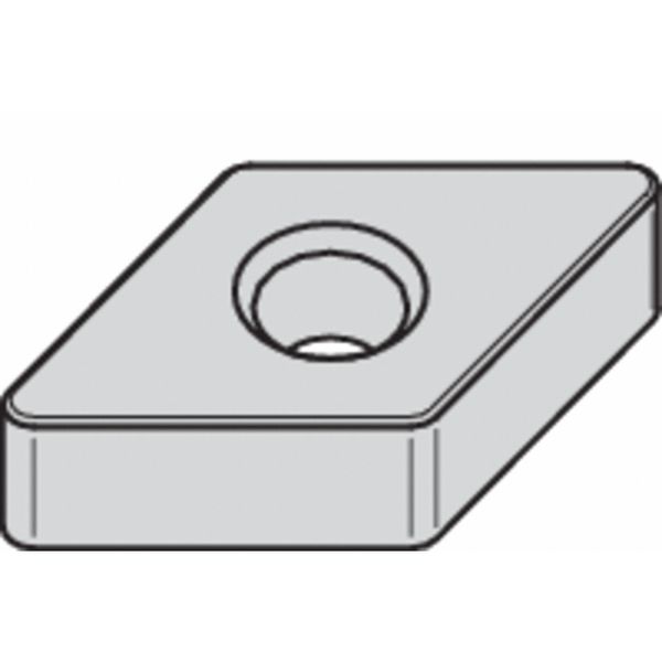 Diamond Turning Insert, Diamond, 1/2 in, DNMA, 55  Degrees, 3/64 in, Carbide