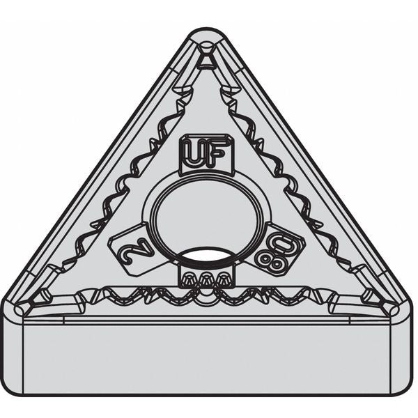 Triangle Turning Insert, Triangle, 3/8 in, TNMG, 0.0312 in, Carbide