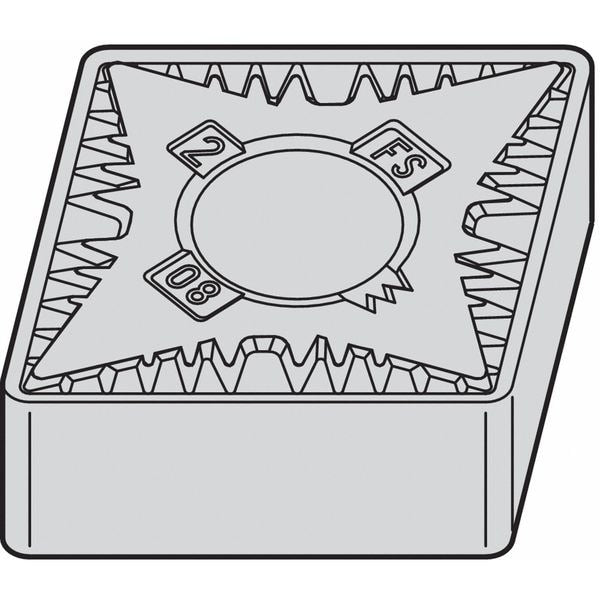Diamond Turning Insert, Diamond, 1/2 in, CNGG, 80  Degrees, 1/64 in, Carbide