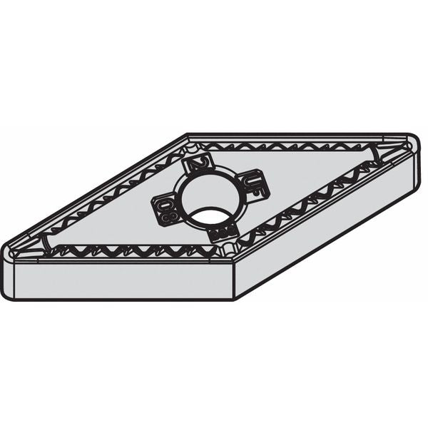 Diamond Turning Insert, Diamond, 3/8 in, VNMG, 35  Degrees, 1/64 in, Carbide
