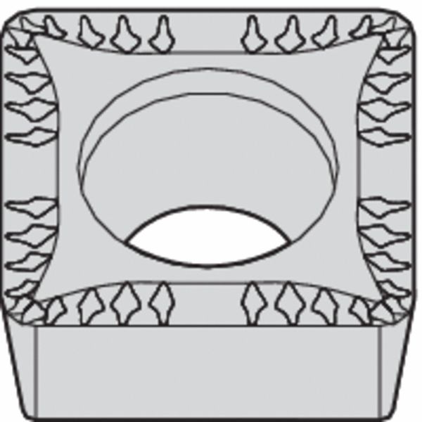 Square Turning Insert, Square, 3/8 in, SCMT, 1/32 in, Carbide