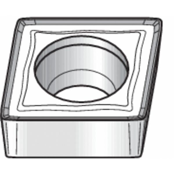 Diamond Turning Insert, Diamond, 3/8 in, CCMT, 80  Degrees, 1/32 in, Carbide