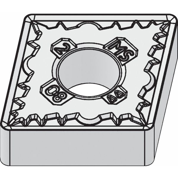 Diamond Turning Insert, Diamond, 1/2 in, CNMG, 80  Degrees, 1/32 in, Carbide