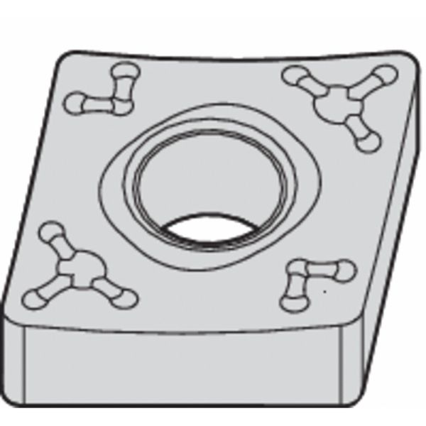 Diamond Turning Insert, Diamond, 1/2 in, CNMM, 80  Degrees, 1/32 in, Carbide