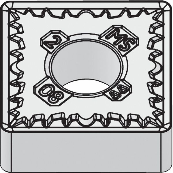Square Turning Insert, Square, 3/4 in, SNMG, 3/64 in, Carbide