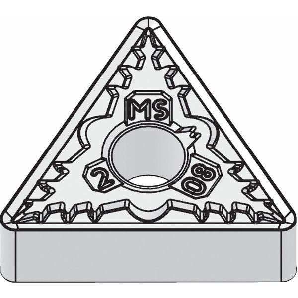 Triangle Turning Insert, Triangle, 3/8 in, TNMG, 0.0312 in, Carbide