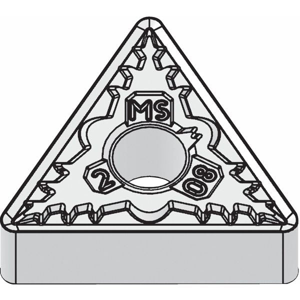 Triangle Turning Insert, Triangle, 3/8 in, TNMG, 0.0156 in, Carbide
