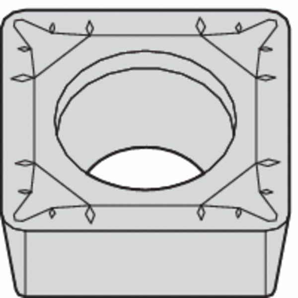 Square Turning Insert, Square, 1/2 in, SCGT, 1/32 in, Carbide