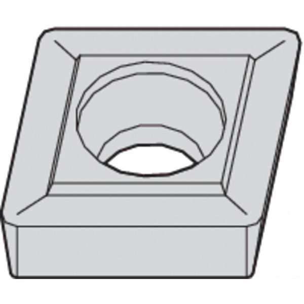Diamond Turning Insert, Diamond, 1/4 in, CCMT, 80  Degrees, 1/64 in, Carbide