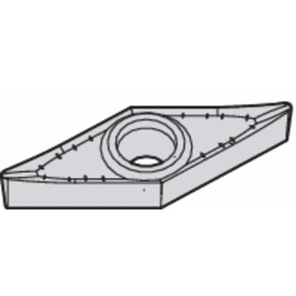 Diamond Turning Insert, Diamond, 1/4 in, VCGT, 35  Degrees, 0.0080 in, Carbide