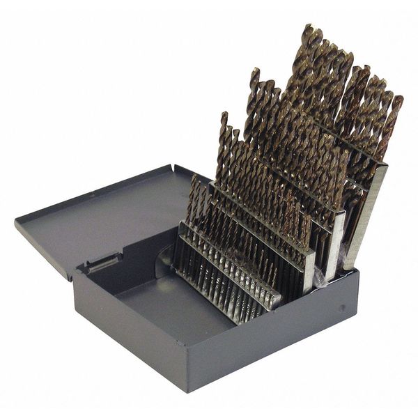 60PC NAS907 Type J Heavy-Duty Cobalt Jobber Length Drill Set Cleveland 2213 Straw HSS-CO 8% #1-#60