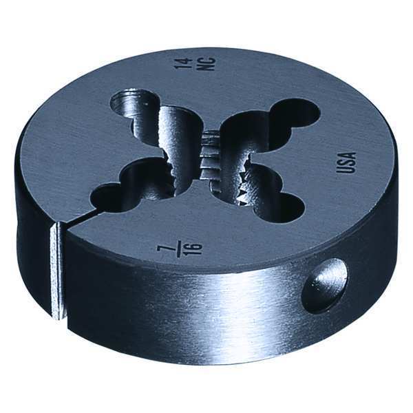 Carbon Round Adjustable Die 382 Greenfield Threading 1 In Outside DIameter 1/4-28UNF