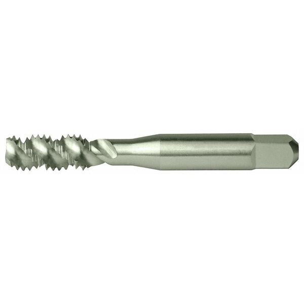 Spiral Flute Tap, #8-32, Bottoming, UNC, 3 Flutes, Bright