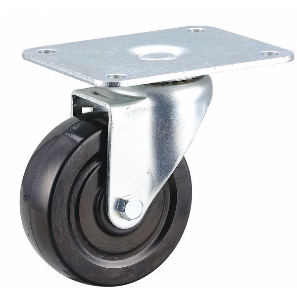Standard Plate Caster, Swivel, 225 lb.