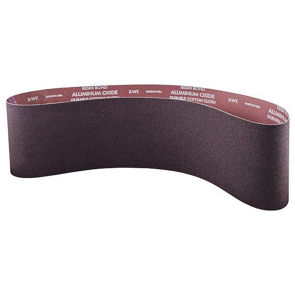 Sanding Belt, Coated, 6 in W, 48 in L, 60 Grit, Medium, Aluminum Oxide, R228, Maroon