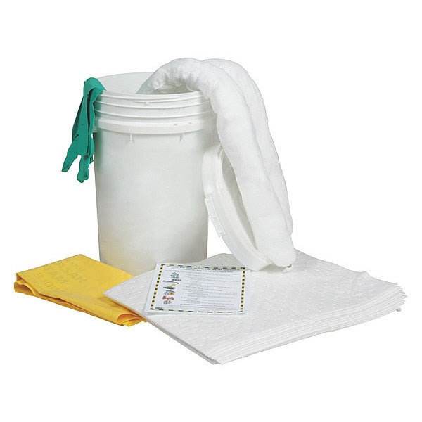 Spill Kit, Oil-Based Liquids, 9.1gal., 18