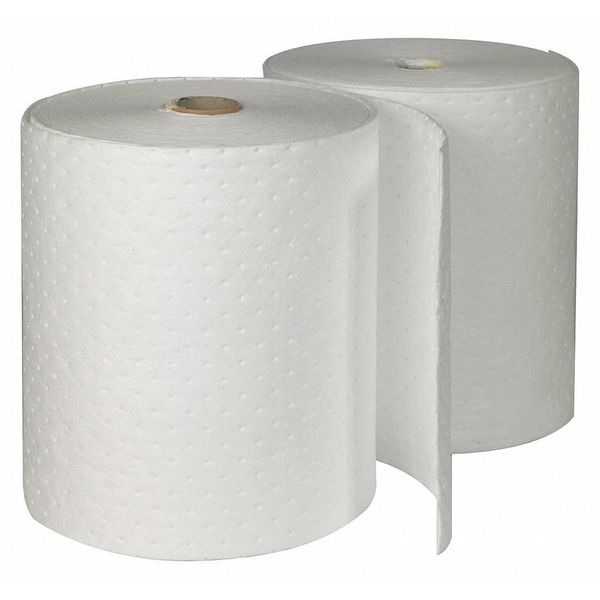 Sorbents, 70 gal/pk, Oil Absorbed, White, Polypropylene, 2 PK