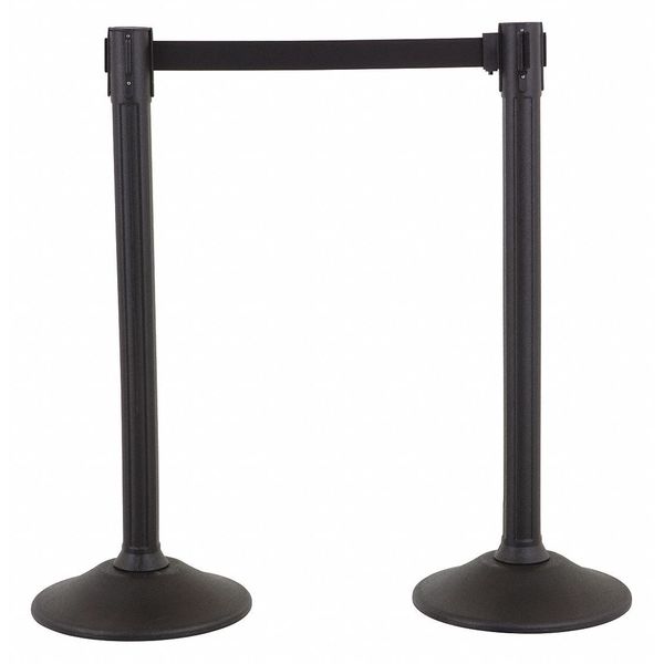 Barrier Post with Belt, HDPE, Black, PR