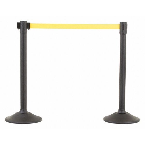 Barrier Post with Belt, HDPE, Black, PR