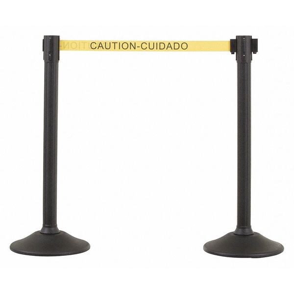Barrier Post with Belt, HDPE, Black, PR