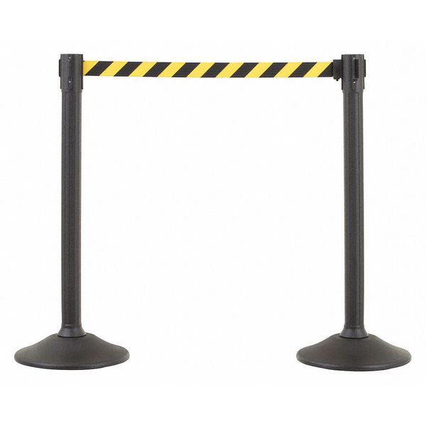 Barrier Post with Belt, HDPE, Black, PR