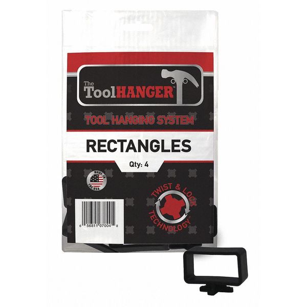 Rectangle Hanger, Black, 5 lb. Cap., PK4