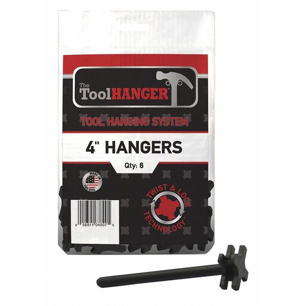 Tool Hanger, Black, 5 lb. Capacity, PK6