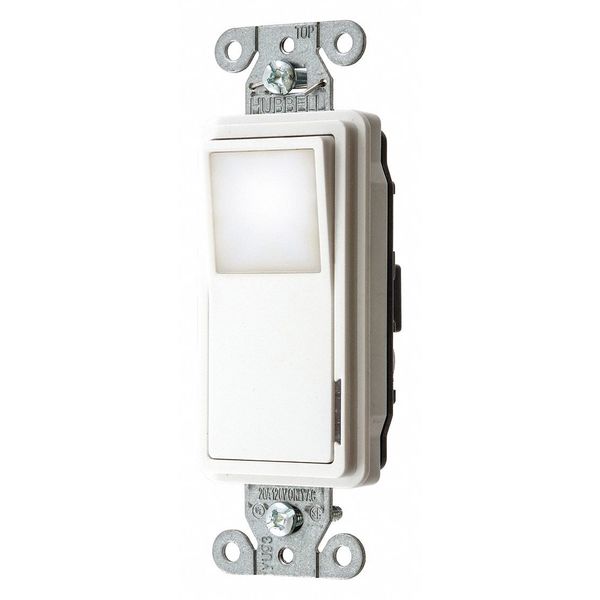Wall Switch, Rocker Style, White, 1/2 HP
