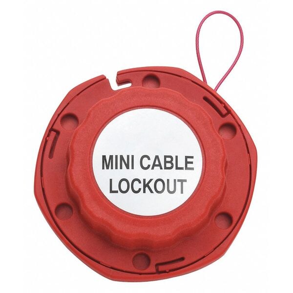 Cable Lockout, Red, Cable 8 ft. L