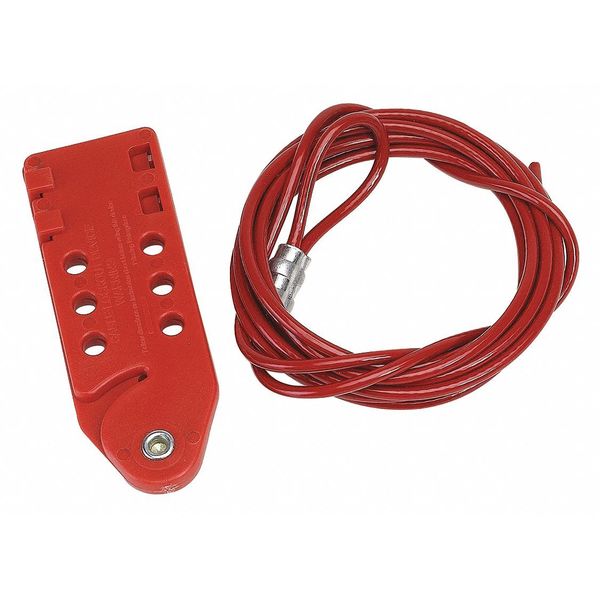 Cable Lockout, Red, Cable 10 ft. L