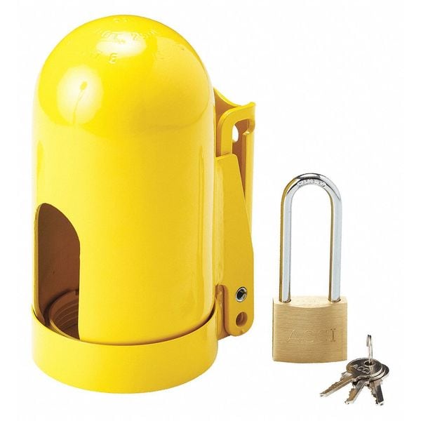 Locking Cylinder Cap, Yellow, Steel