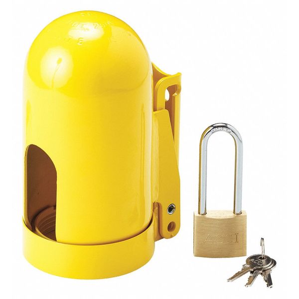 Locking Cylinder Cap, Yellow, Steel