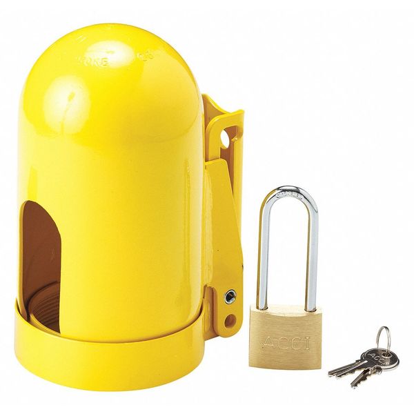 Locking Cylinder Cap, Yellow, Steel