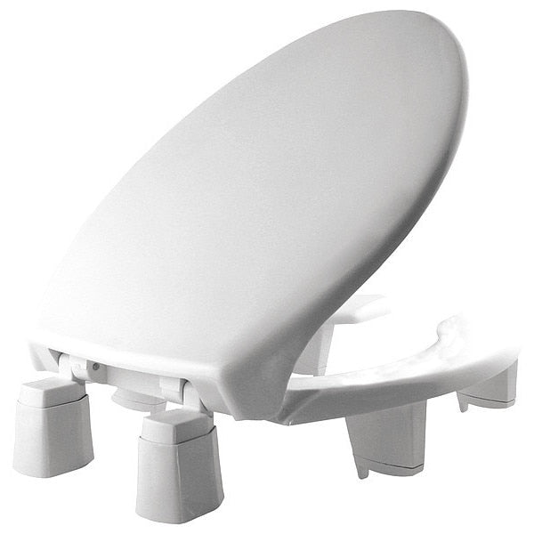 Toilet Seat, With Cover, Plastic, Elongated, White