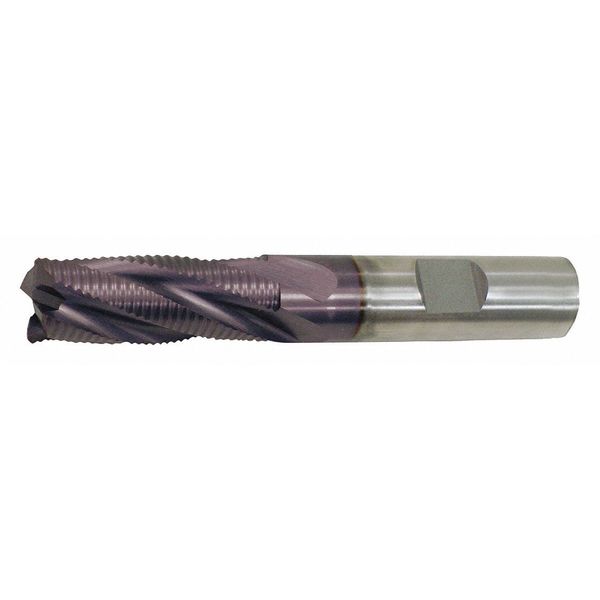 4-Flute Cobalt 8% Fine Square Single Roughing End Mill Cleveland RG6-TA TiAlN 3/4x3/4x3/4x2-7/8