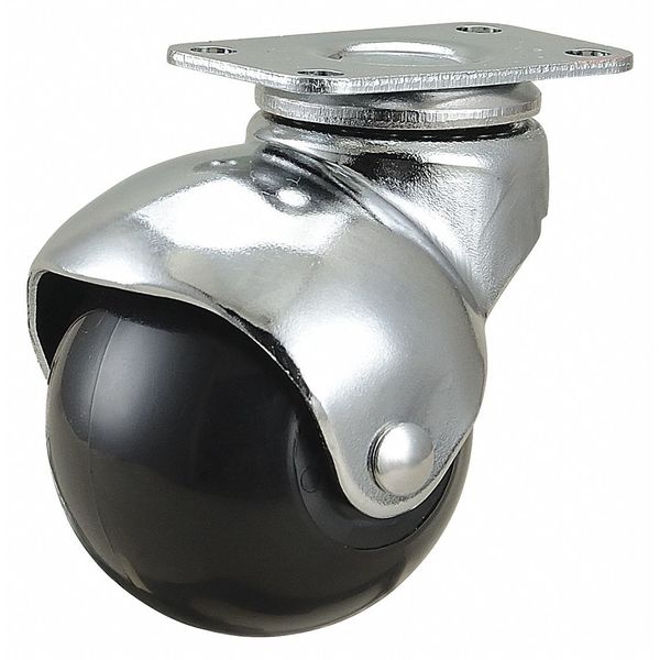 Standard Plate Caster, Swivel, 75 lb.