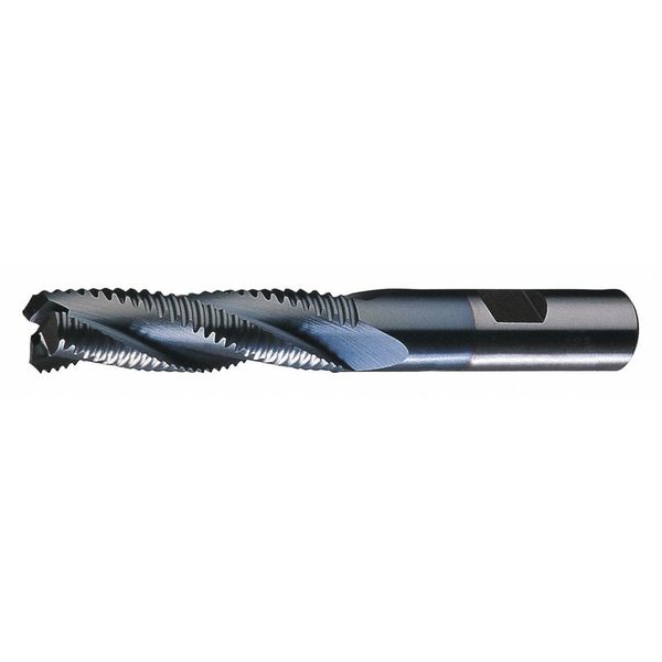 5-Flute Cobalt 8% Coarse Square Single Roughing End Mill Cleveland RG8-TC TiCN 1x1x2x4-1/2