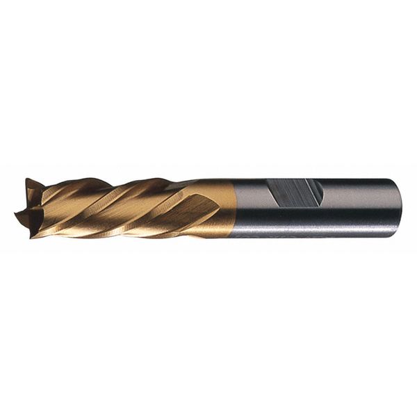 4-Flute HSS Left-Hand Helix & Cut CC Square Single End Mill CTD HG-4LL-TN TiN 7/16x3/8x1x2-11/16