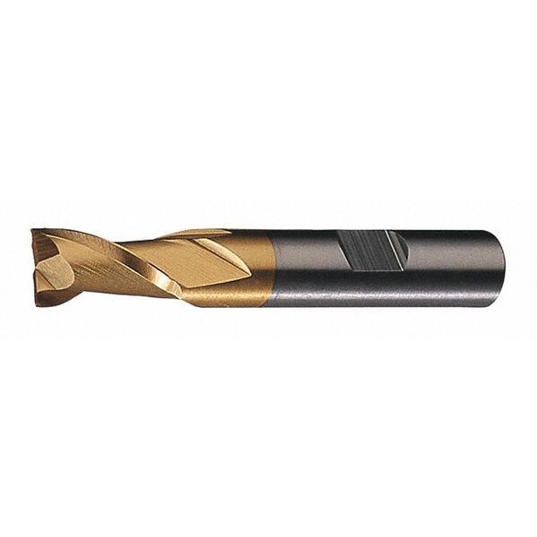 2-Flute HSS Keyway Tolerance Square Single End Mill Cleveland HG-2K-TN TiN 1/4x3/8x1/2x2-7/16