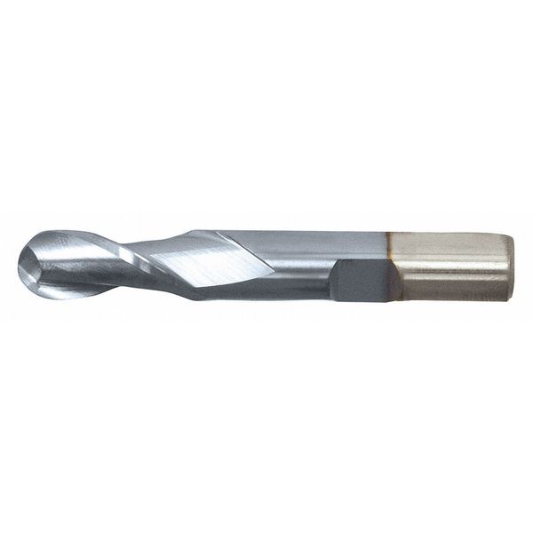2-Flute HSS Ball Nose Single End Mill Cleveland HG-2B-TC TiCN 1/8x3/8x3/8x2-5/16