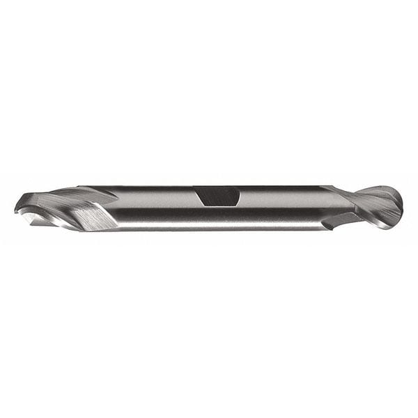 2-Flute HSS Ball Nose Double End Mill Cleveland HD-2B Bright 3/16x3/8x7/16x3-1/4