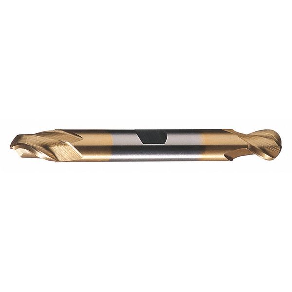 2-Flute HSS Ball Nose Double End Mill Cleveland HD-2B-TN TiN 3/8x3/8x9/16x3-1/2