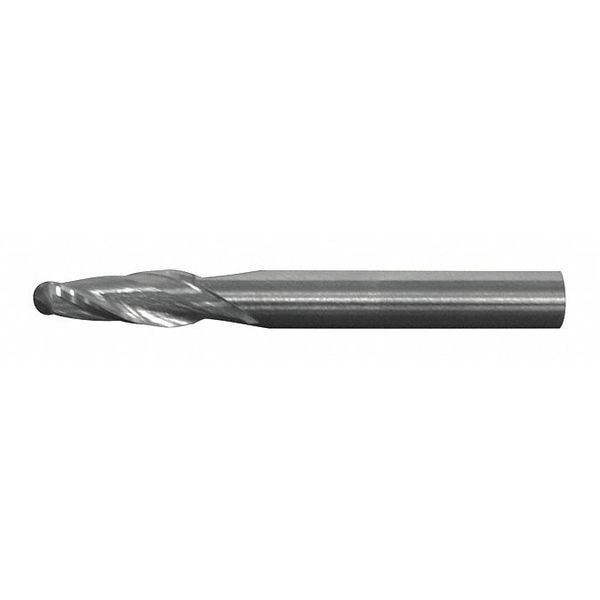 2-Flute HSS Miniature Ball Nose Single End Mill Cleveland HMG-2B Bright 1/16