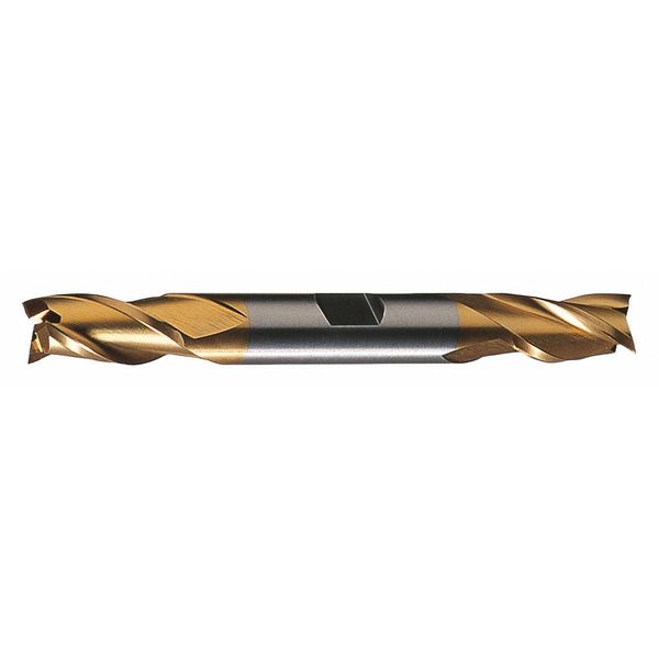 3-Flute HSS Center Cutting Square Double End Mill Cleveland HD-3-TN TiN 1