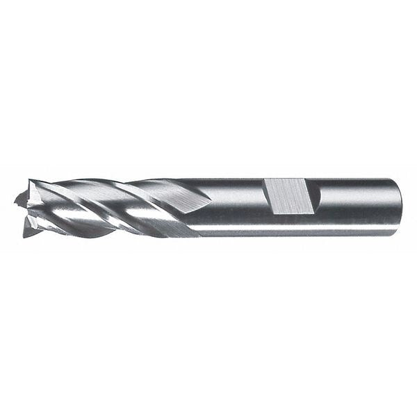 4-Flute HSS Center Cutting Square Single End Mill Cleveland HG-4MC Bright 3mmx3/8x3/8x2-5/16