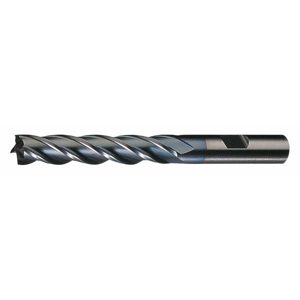 4-Flute HSS Center Cutting Square Single End MIll Cleveland HG-4C-TC TiCN 1-1/4x1x2x4-1/2